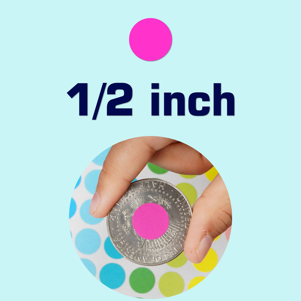3600 PCS Colored Dot Stickers,1/2" Round Sticker 15 Colors Coding Labels 1/2 Inch