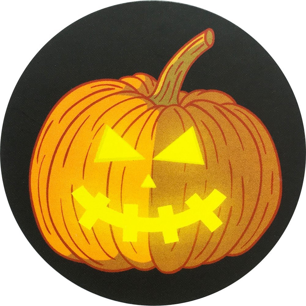 Halloween Pumpkin Stickers 2.5 Inch Round Circle Dots 4 Different Designs 100 Total Adhesive Stickers