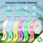 eebbl D30 P15 HP4 Label Maker Tape, 12mmx40mm(0.47"x1.57") School Hotel Office Label Tape， Thermal Label easy to remove, No residue, Waterproof, air-proof, and Scratch-resistant. Avoid Direct Sunlight