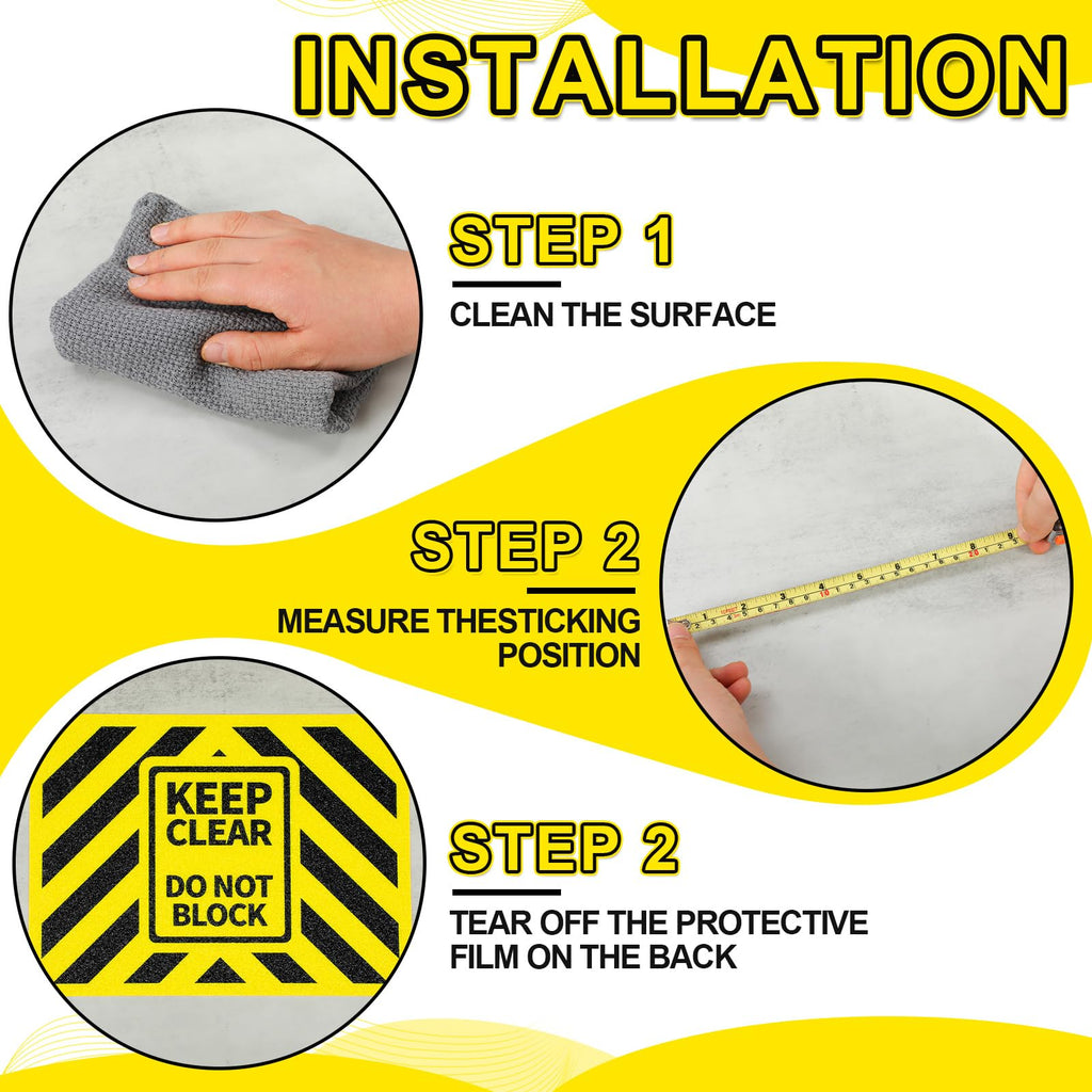 Marspark 3 Pack Keep Clear Do Not Block Sign 12x9'' 0.93mm Thick