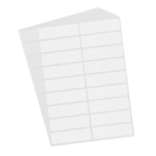 HYBSK 180 Count No-Iron Fabric Labels Kids Clothing Stickers Washer Dryer Safe Handwrite School Personalized Name Tags 1/2" x 1-3/4"（White） White