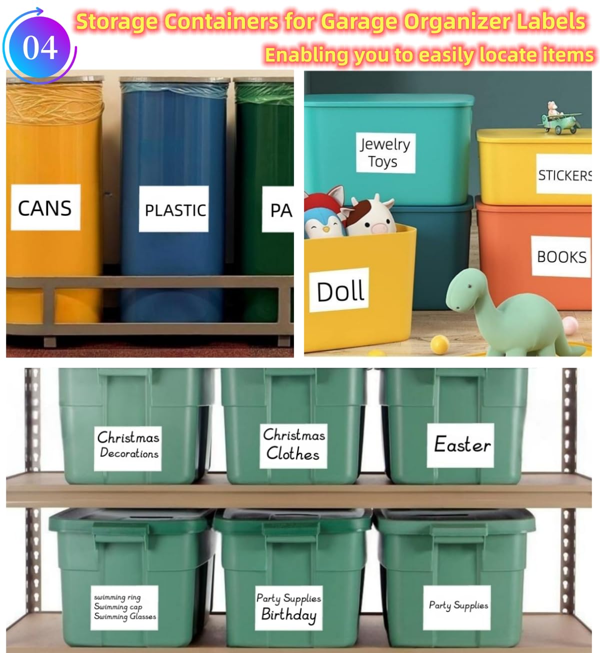 Removable Waterproof Labels for Storage Bins - 100 4" x 6" Organizing Name Label for Containers Stickers for Shipping Packing, Kitchen Storage, Proof-Water/Oil, Sticky Large Labels for Moving Boxes storage bins labels 100 pcs