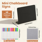 40 Pcs Food Labels for Party Buffet - 4x3 Inch Mini Chalkboard Signs