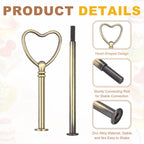 METALLIXITY 2-Tiers Cake Tray Stand Handle Metal Bronze Heart Shape 2 Set
