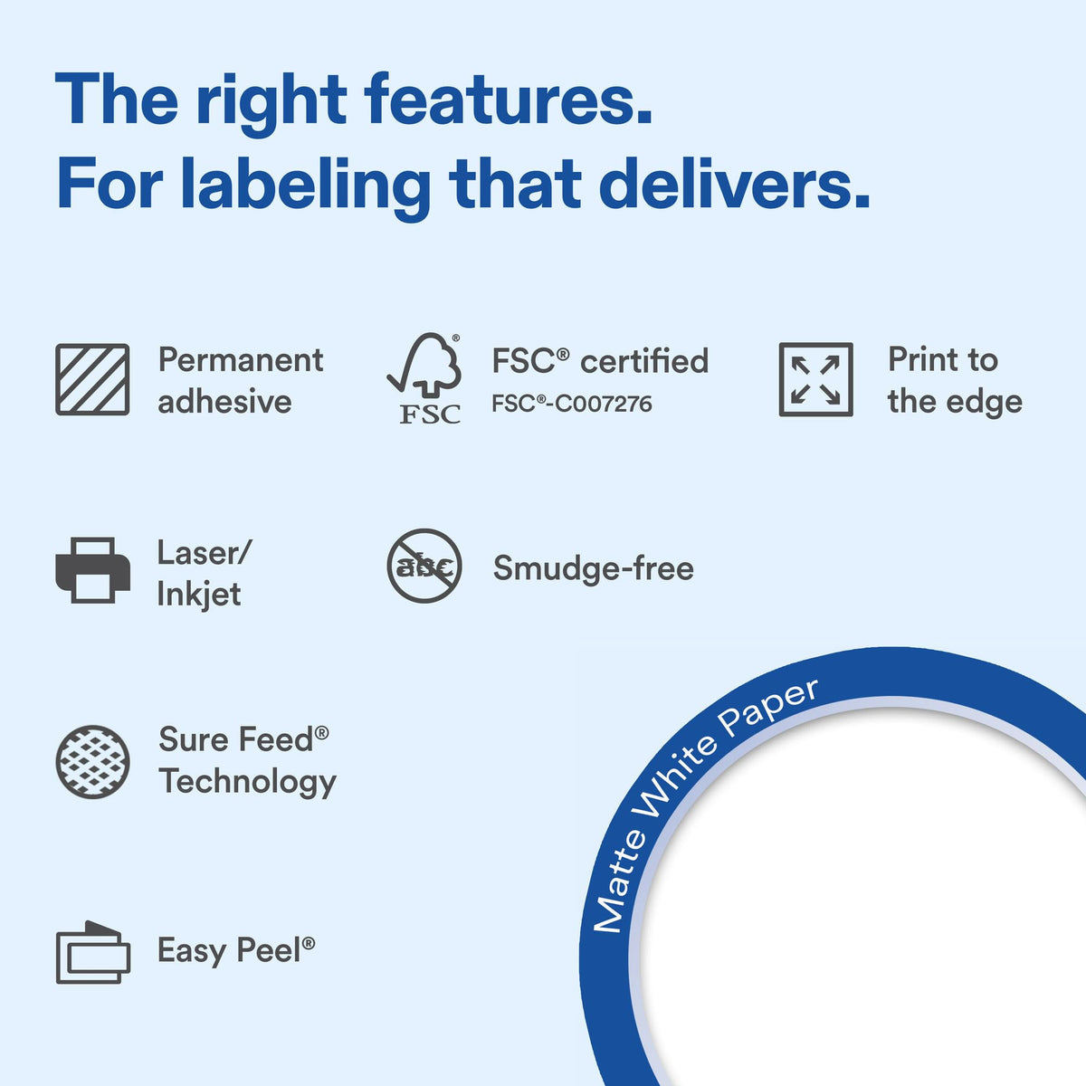 Avery® Matte White Rectangle Labels, 2" x 3", 400 Total 400 labels