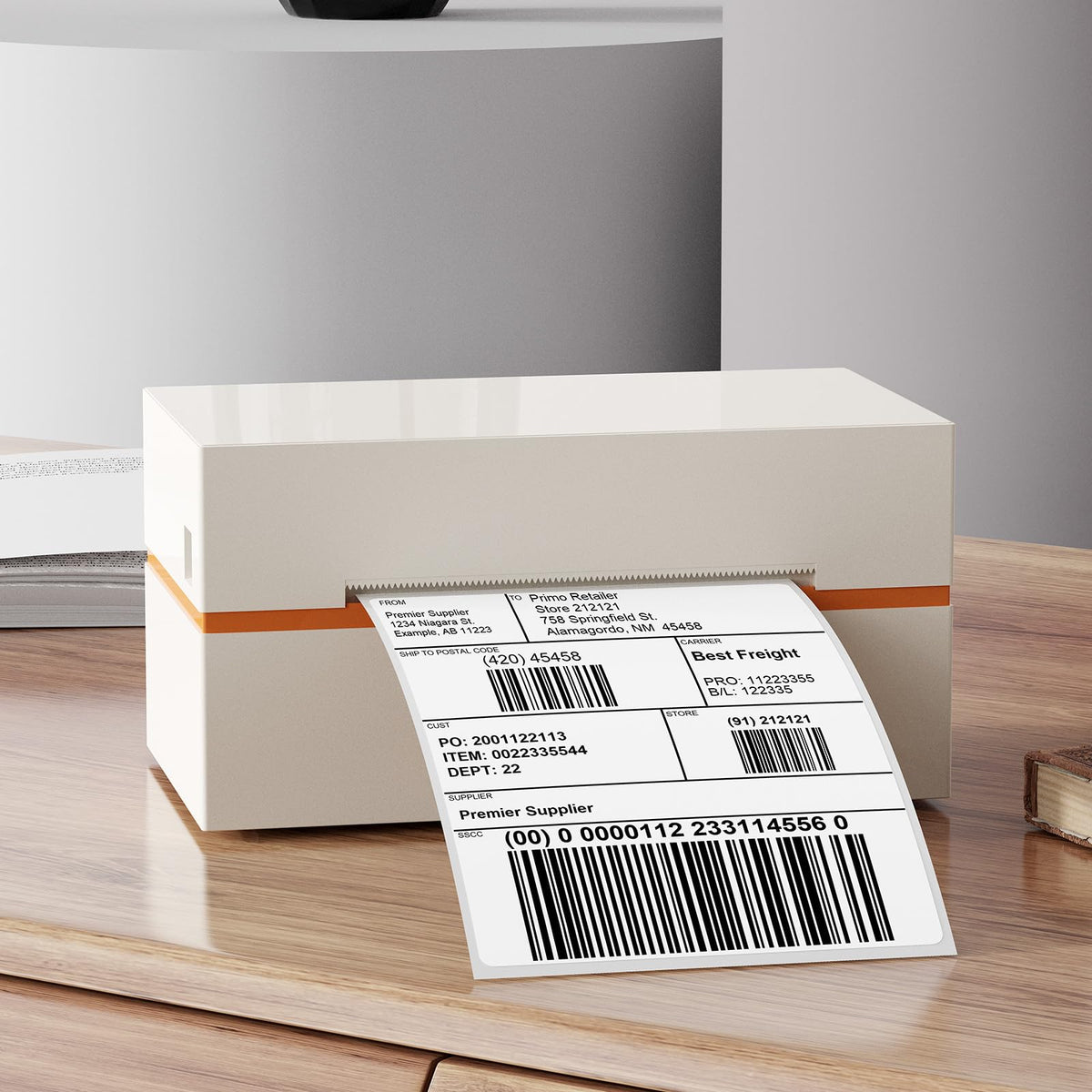 White Thermal Labels 4 × 6 Inch Waterproof Vinyl Stickers 250 PCS White