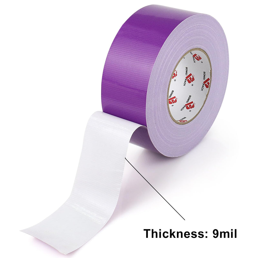 BOMEI PACK Duct Tape Heavy Duty,2 Inch x 60 Yards,Waterproof and Tear by Hand,Strong Strength,Residue Free,Flexible and All Weather-Value for Repair,Home and Professional Use (Purple) purple