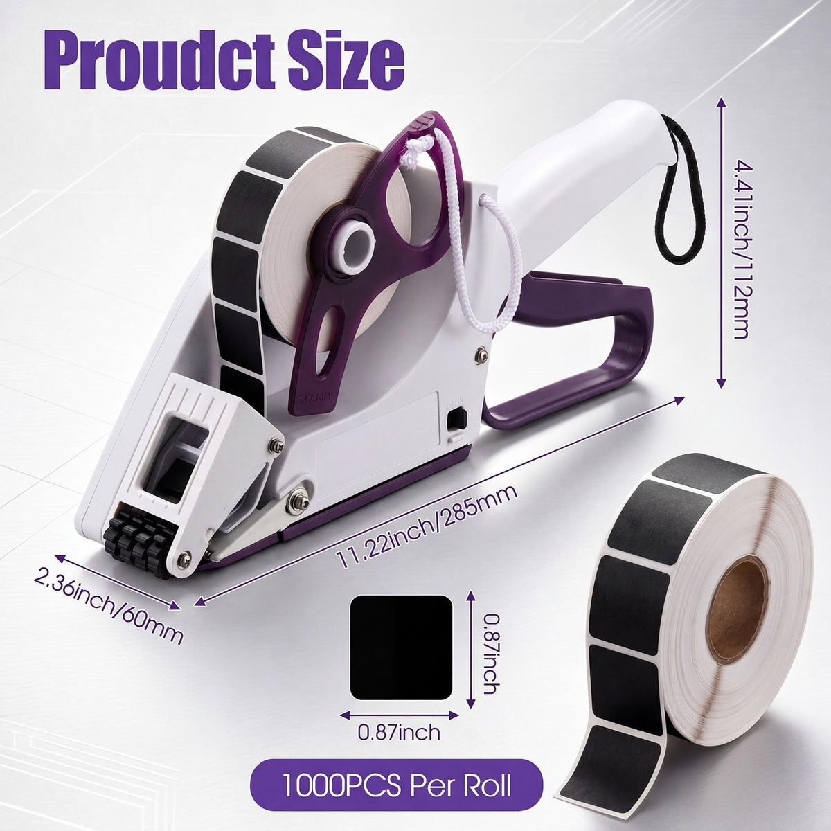 Label Applicator, Target Paster Gun with 2 Rolls Pasters,Black Black