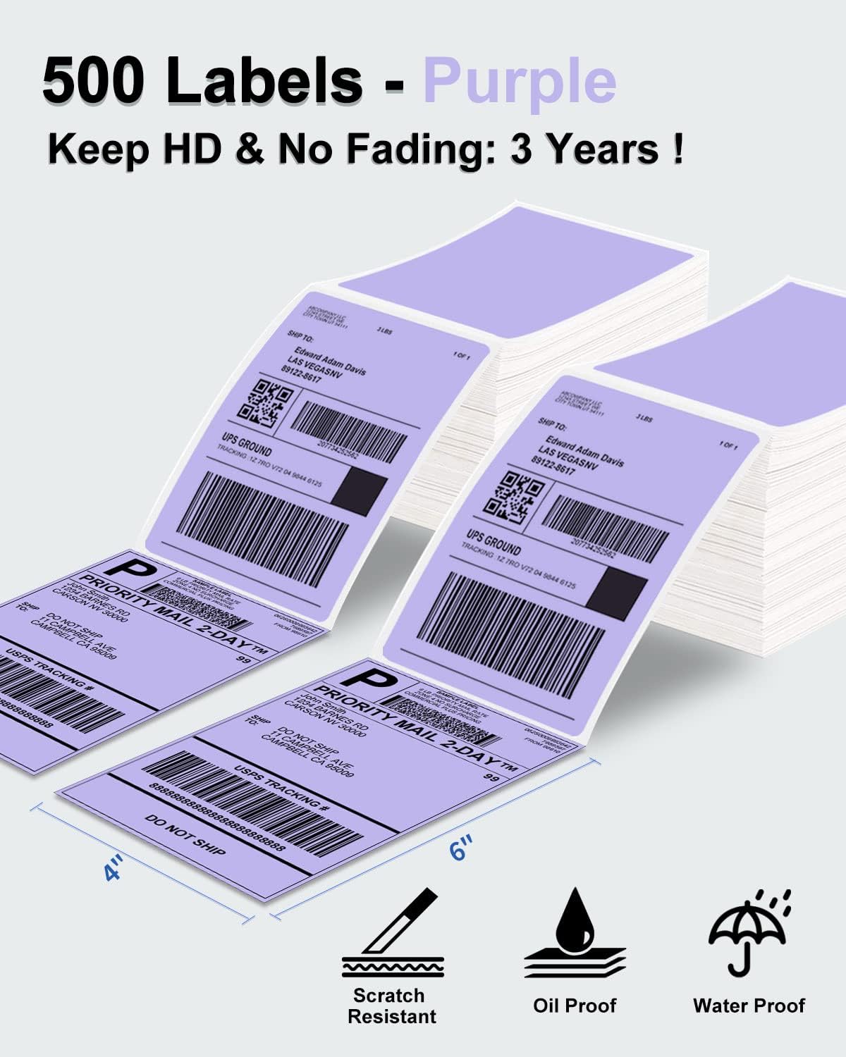 Phomemo 2" White Round Label Stickers Roll with 4x6 Thermal Labels for Shipping Label Printer
