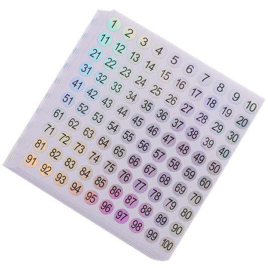 Number Stickers 1-100 Small Round Numbers 5 Sheets Self Adhesive Labels Consecutive Number for Office Home Kitchen Classroom etc All-Purpose Labels, Labels and Stickers