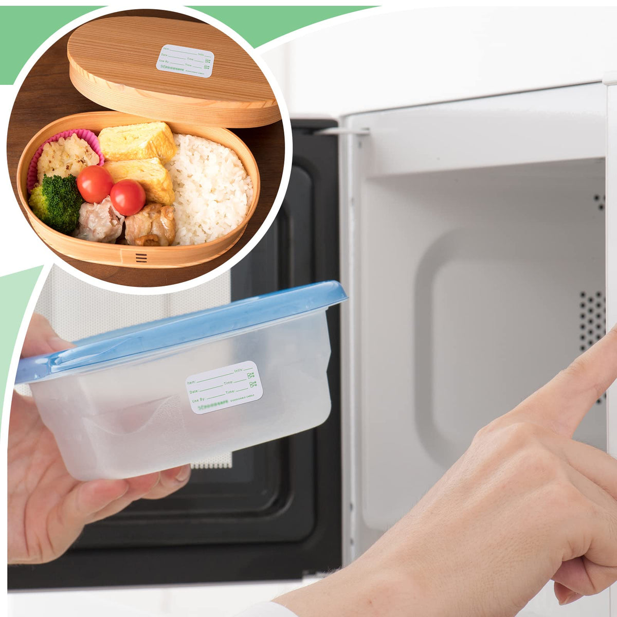 Outus 3000 Pieces Removable Food Labels for Containers 1 x 2 Inch Date Stickers Waterproof Food Storage Freezer Tape Roll Easy Write Clean Oil Resistant for Restaurant Kitchen Home Meal Prep