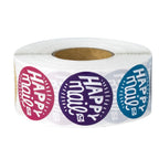 WRAPAHOLIC Happy Mail business stickers, colorful thank you and shipping labels, 1.5-inch size, 1000 total labels.