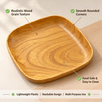 6PCS Wood-grain pattern multi-functional bone-serving dish