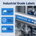 Compressed Air Pipe Markers 1" x 8", 25 Markers