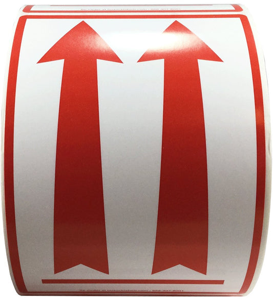 Air Specialty Up Red Arrow Labels 4 x 6 Inch 500 Adhesive Stickers Per Roll