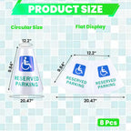 8 Pcs “Reserved Parking” Cone Message Sleeve, 360° Reflective Cones Sleeve