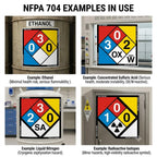 5-Pack 12" x 12" inch NFPA 704 Diamond 1-4-0 Laminated Vinyl Label Decal, Industrial Safety Chemical Sign with Permanent Adhesive Hazard Warning Sticker 12 x 12