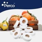 Perco White Price Marking Labels - 14,000 Blank Labels for Garvey 18-6 One Line Price Gun with Ink Roll Included - 11 Rolls, 1 Sleeve - Made in USA