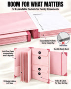 Important Document Organizer, Extra-Thick in Case I Die Binder with Labels Pink