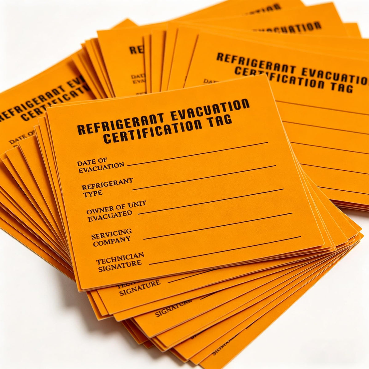 Refrigeration Evacuation Recover Cerification Tag Keep Refrigerated Stickers 50 Pack