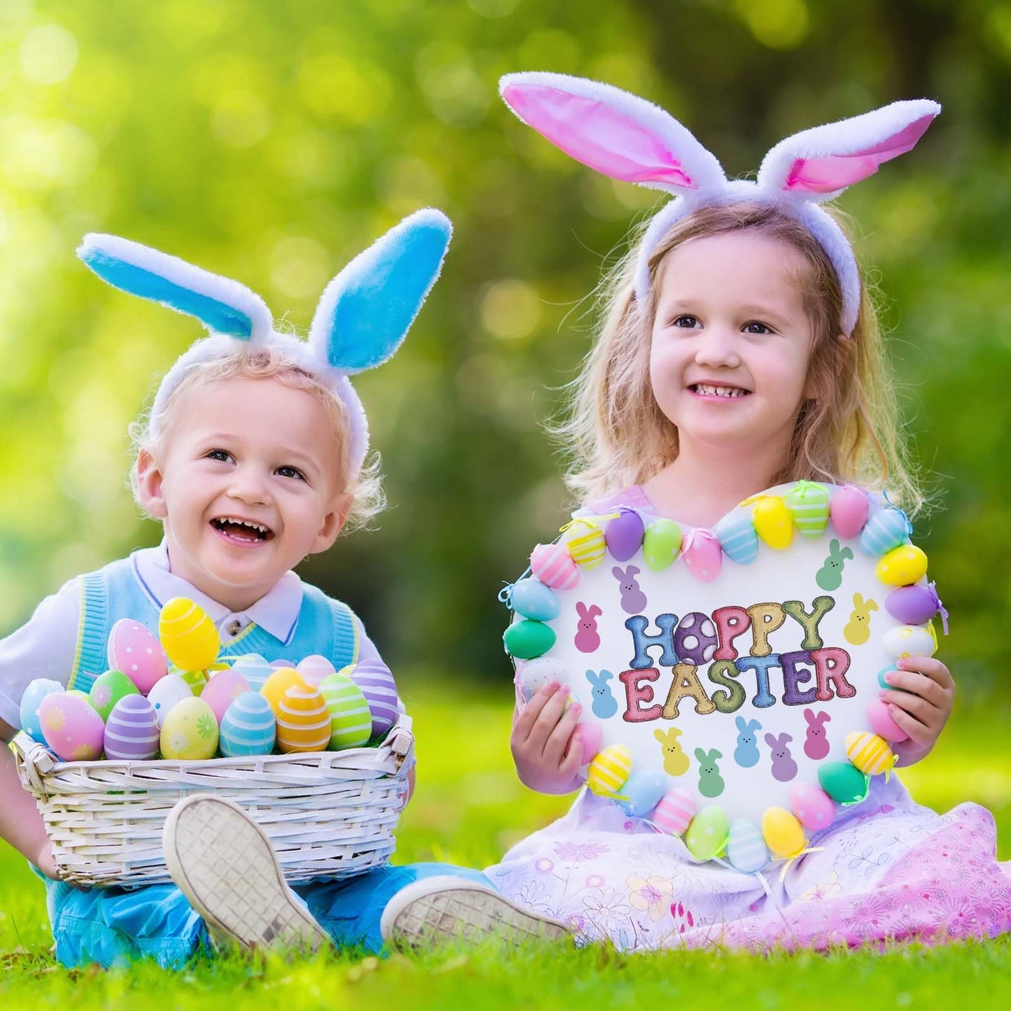 Whaline 1000Pcs Colorful Bunny Stickers Easter Bunny Stickers in Roll Rabbit Pattern Label Self-Adhesive Stickers for Easter Holiday Party Boxes Cards Seal Envelopes, 5 Colors