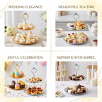 Tiered Tray Hardware Kit,5 Sets Cake Tier Stacking Kit for DIY Food Stand Glod,Silver