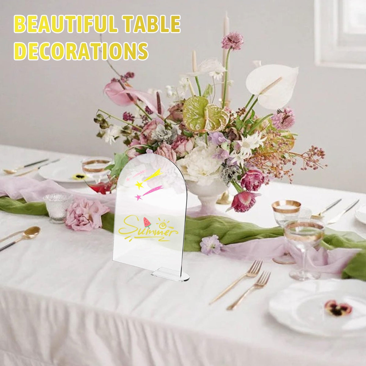 30 Pcs Clear Arch Acrylic Sign With Stand, Blank Arched Round Top Sheet for DIY Table Numbers, Wedding Photo Stand Holder, Party, Events, Parties Centerpieces Decor (4 x 6 Inch)