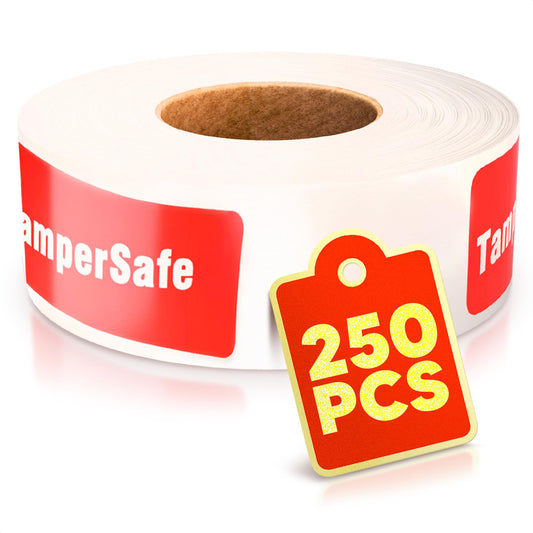 250-Pack Tamper Proof Stickers 1x3 – Durable Labels with Strong Adhesive for Secure Package Protection, Easy-to-Apply Tamper Evident Seals for Boxes, Containers, Envelopes & Documents