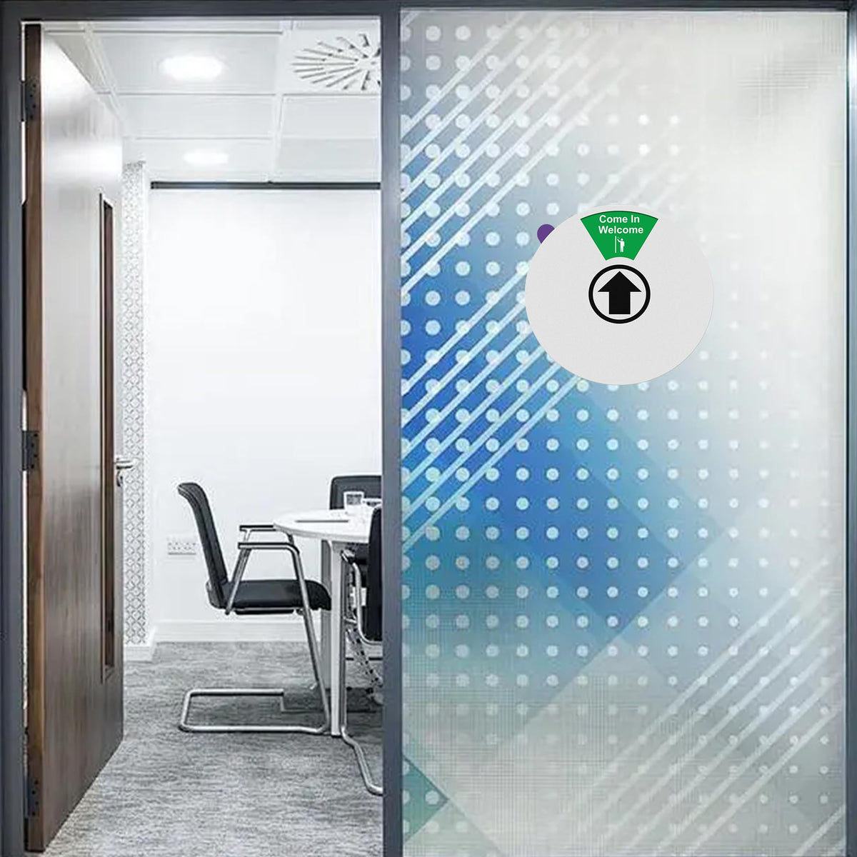 2 Pack Office Door Sign 6 Inch Rotating Privacy Sign 6 Status for Office Silver 2 Pack
