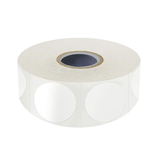 1500 PCS White Round Color Coding Circle Dots Inventory Stickers Labels with Perforation Line in Roll (Each Measures 1" in Diameter) 1"