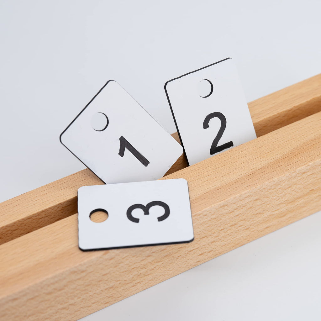 Plastic Numbered Tags Rectangle Key Number Tags Number Disc with Hole (1-100, White) 1-100