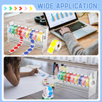 Sticker Dispenser,Label Dispenser,Sticker Holder Organizer,Sticker Roll Dispenser,Adjustable 9 Disks Acrylic Lable Roll Holder Organizer, Label Stand for Holding Tape Sticker Label Office and Home