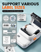 Ponek Label Makers with 1 Roll (100 PCS) Labels, Bluetooth Label Printer White 1 Printer+1 Roll Label