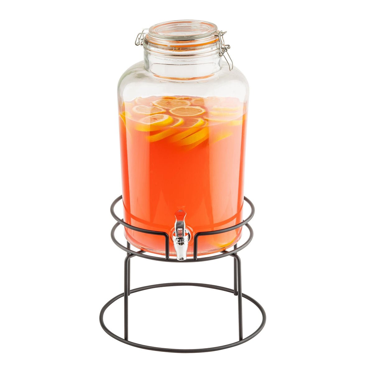TableCraft Wire Stand for Beverage Dispensers, 11" x 11" x 8", Powder-Coated Black Steel Elevated Beverage Display Stand with 6 Inch Faucet Clearance, Fits BDG1000, BDG2000, BDG3000, 10090 and 10699