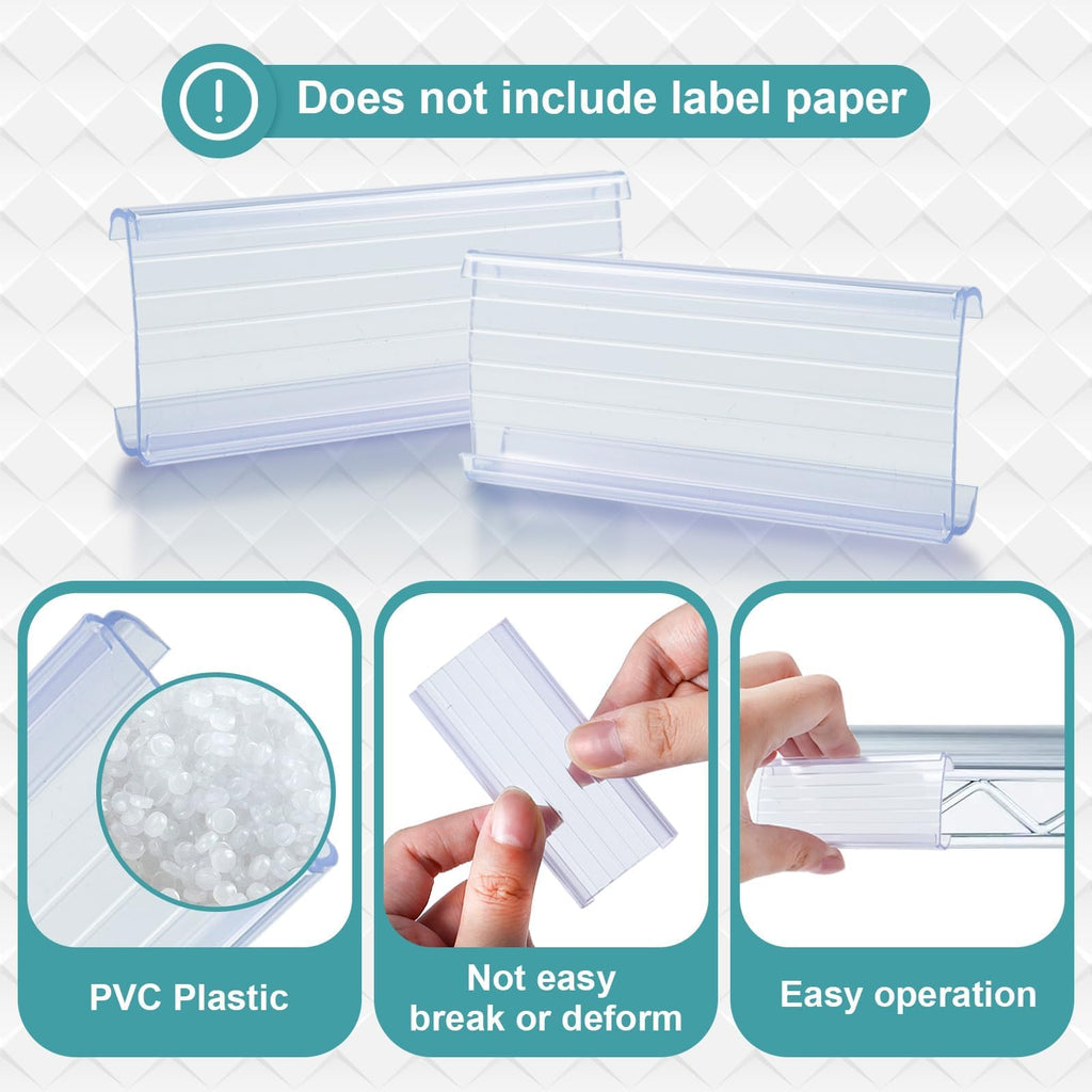 38 Pack Wire Shelf Label Holder, 3 inch Shelf Labels, Shelf Clips for Metal Shelving(Paper Insert Not Included) 38