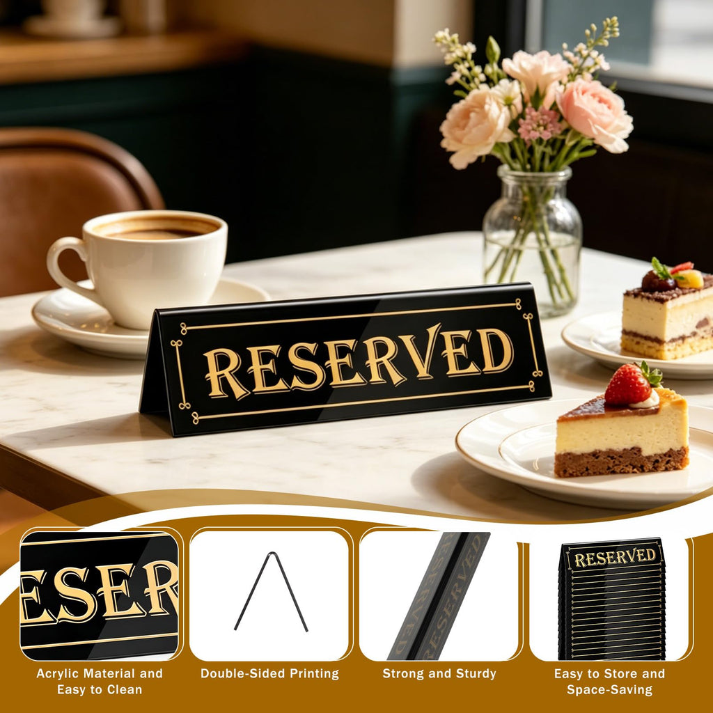 24 Pcs Acrylic Reserved Table Signs for Wedding Double Sided
