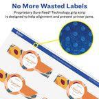 Avery® Glossy White Wraparound Band Labels, Sure Feed® Technology, 1.5" x 3.5", 100 Glossy White Labels, Print-to-the-Edge, Permanent Label Adhesive, Laser/Inkjet Printable Labels 100 labels