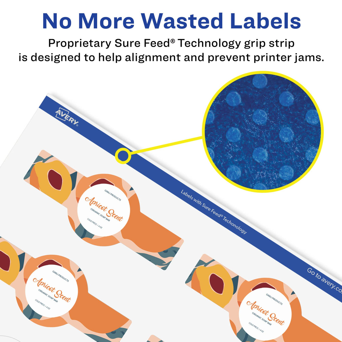 Avery® Glossy White Wraparound Band Labels, Sure Feed® Technology, 1.5" x 3.5", 100 Glossy White Labels, Print-to-the-Edge, Permanent Label Adhesive, Laser/Inkjet Printable Labels 100 labels
