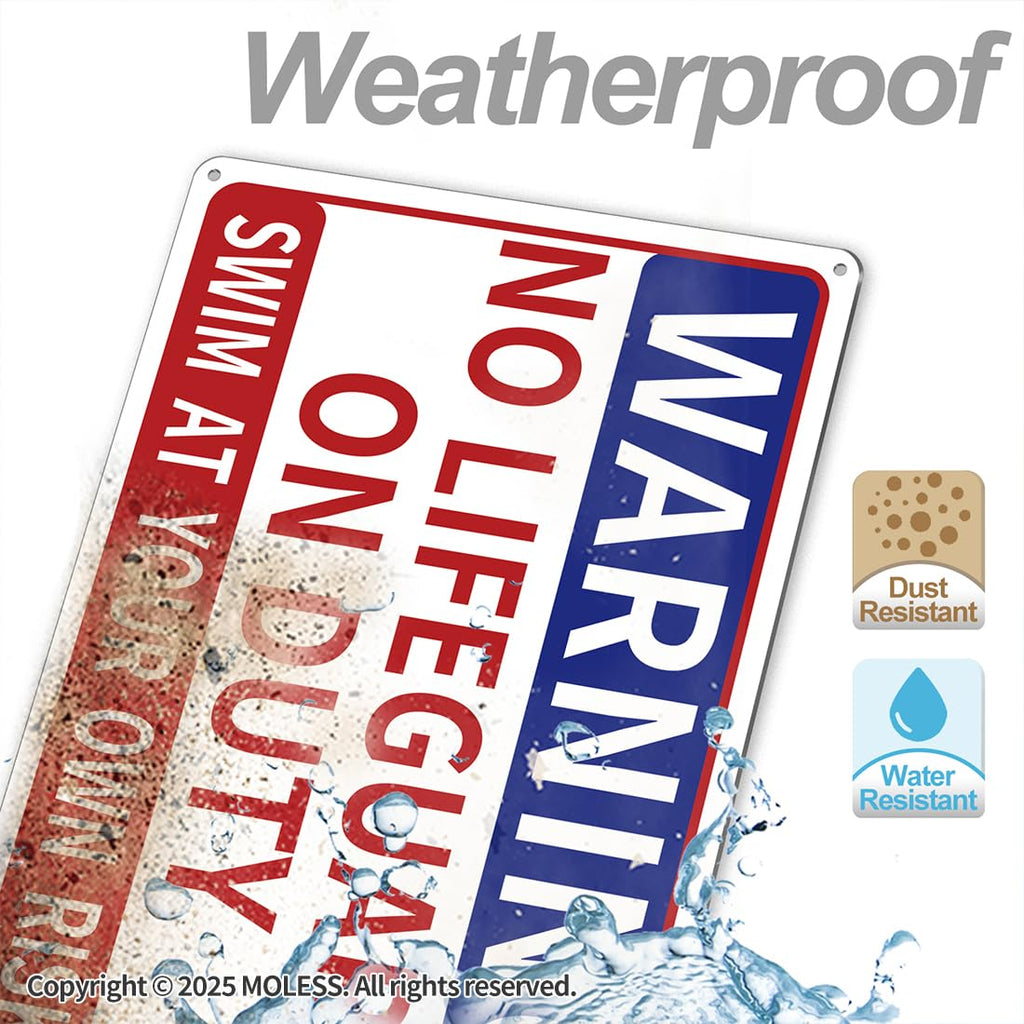 14x10″ Pool Safety Signs, Pool Signs for Outside, 2 Pack, PSP-2302 NoLifeguard & AttendChildren