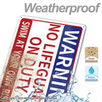 14x10″ Pool Safety Signs, Pool Signs for Outside, 2 Pack, PSP-2302 NoLifeguard & AttendChildren