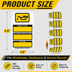 300 Pcs Fleet Service Oil Change Stickers, Next Service Due Labels, Vehicle Maintenance Tracking Labels for Auto Repair Shops, Workshops, and Fleet Management