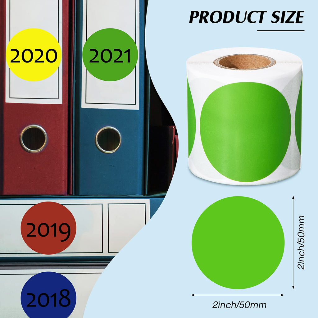 Marspark 1000 Pieces 2 Inch Color Coding Label Dot Stickers