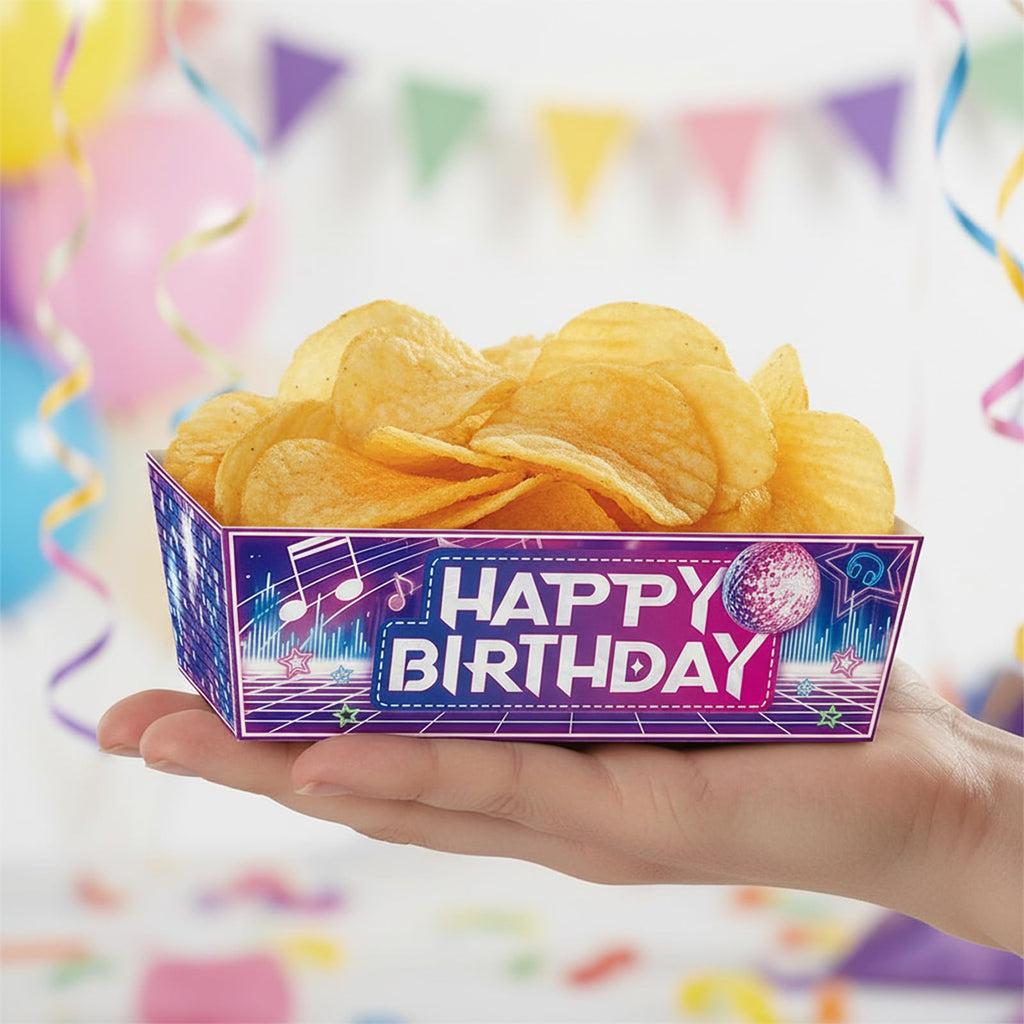 24 Pcs Disposable Paper Snack Trays for Kpop Theme Party Decor