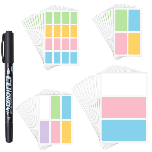 290 PCS Waterproof Baby Bottle Label for Daycare Supplies, Removable Freezer Labels for Food Containers, Blank Date Stickers to Write on, Sticky Name Labels for Kids School Supplies-Easy Peel Off