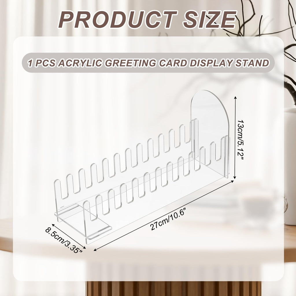 PATIKIL 1pack 12-Tier Clear Greeting Card Display Stand Acrylic Sticker 1