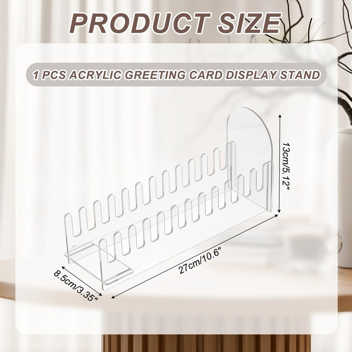 PATIKIL 1pack 12-Tier Clear Greeting Card Display Stand Acrylic Sticker 1