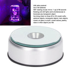 Rotating Display Stand, 360 Degree Light Colorful Crystal Base Cup Turner, Revolving Display Stand, 80 Seconds Per Lap, for Glass Art Gifts