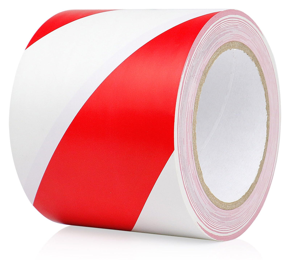 BOMEI PACK Floor Marking Tape 4 Inch x 108FT Red & White Warning Safety Stripe Tape for Walls, Floors, Pipes, Warterproof Caution Tape Ideal for Marking Hazardous Areas, Equipment