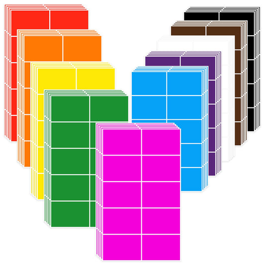 500Pcs Removable Colored Labels Stickers,3 x 2 Inch Self-Adhesive Waterproof Rectangular Moving Labels for Packing Boxes,8 Colors Large Color Coding Labels for Office School Supplies Write 76 x 51 mm