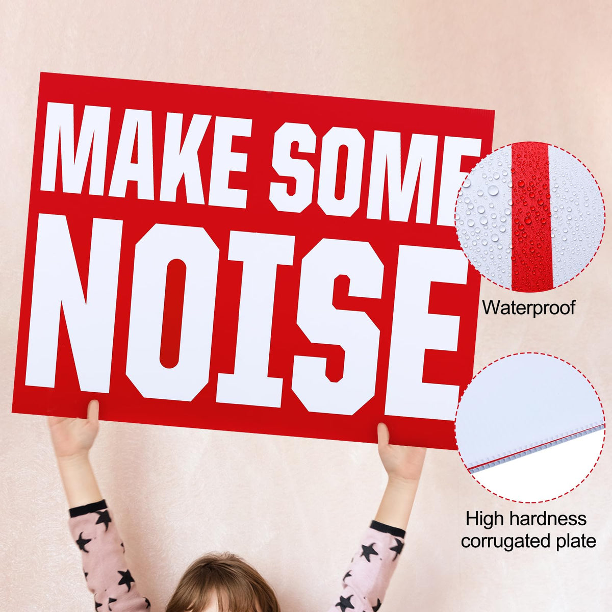 GlikCeil Extra Large Cheer Signs for Competition 18 x 24 Inch,Red Red